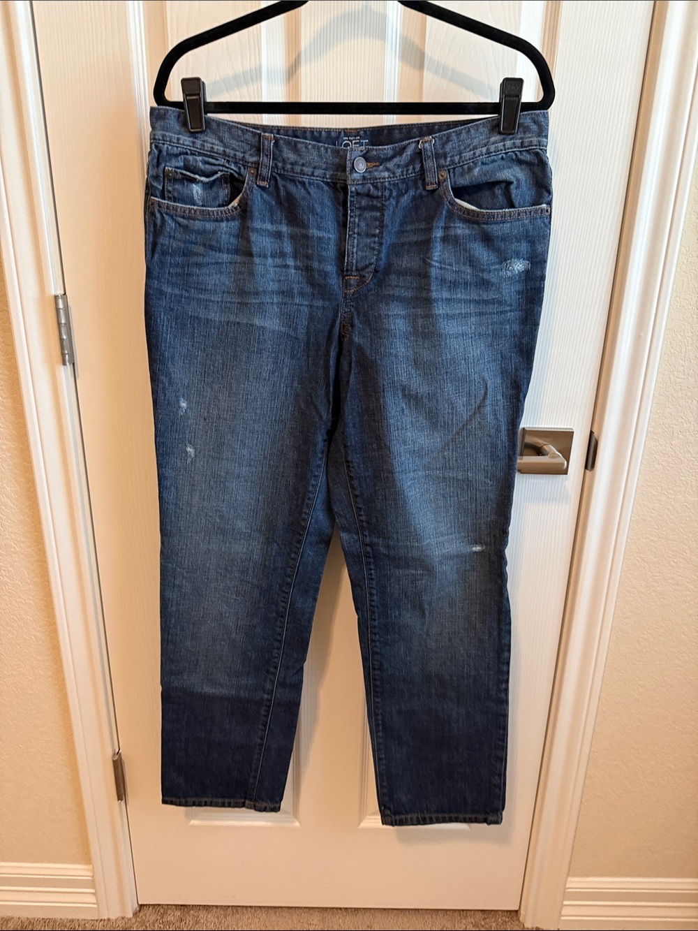 LOFT Women's Boyfriend Jeans in Indigo Blue Wash